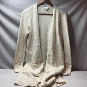 Loft cream colored long cardigan size small